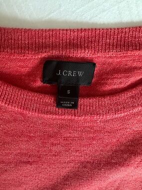 J. Crew Bright Coral Knit Crewneck